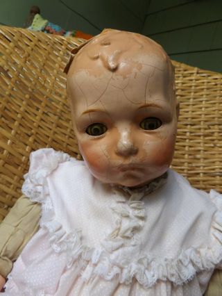 Vintage Big Horsman Eih 24 " Composition Character Baby Doll