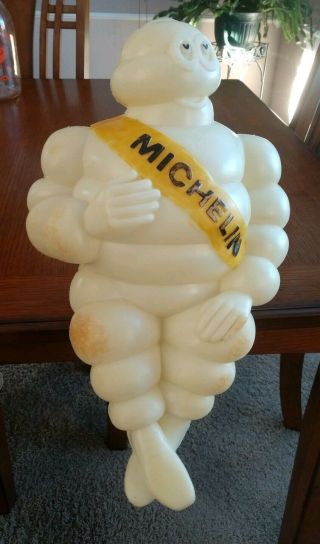 Vintage Michelin Man Tires Hard Plastic Promotional Retail Display 17 1/2 " Tall