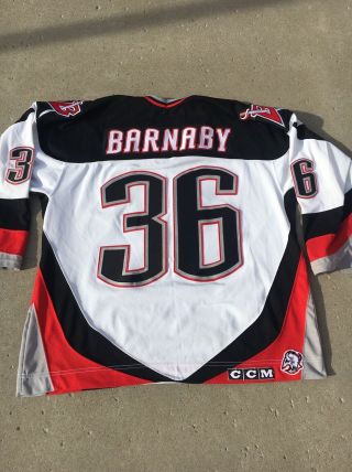 Buffalo Sabres CCM Vintage 90 ' s White Goat Head Jersey Matthew Barnaby AUTOGRAPH 3