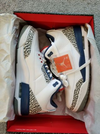 Nike Air Jordan Og 3 Iii White Cement Grey True Blue 854262106 Vintage Supreme