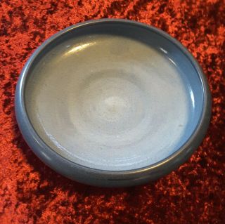 Vintage Marblehead Pottery Semi Matt Blue Shallow Bowl 7 - 3/4 "