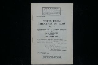 Ww2 British Notes From Theatres Of War No 11 By No 4 Commando At The Dieppe Raid