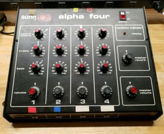Vintage Sunn Alpha Four Mixer Amp Pa Beta Lead Tone Analog Reverb 100 W
