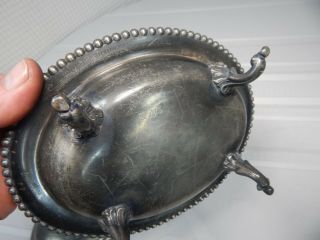 Vintage Civil War Era Food Veg.  /Cloche w/Goat Silver Plated Engraved 