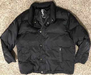 Vintage Yves Saint Laurent Ysl Down Zipper Jacket Men’s Large Coat