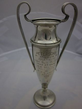 Rare 1927 Billiards Trophy In Sterling Silver From Peterson 