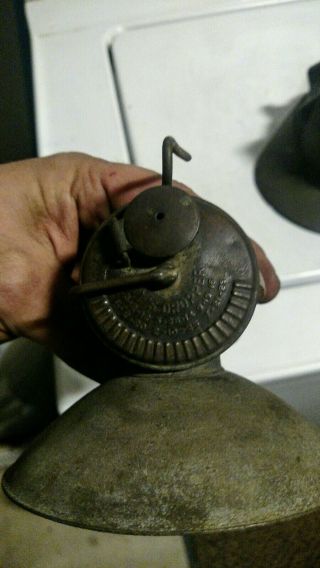 Antique Vintage Coal miner ' s Hardhat Helmet With Carbide Lamp 3