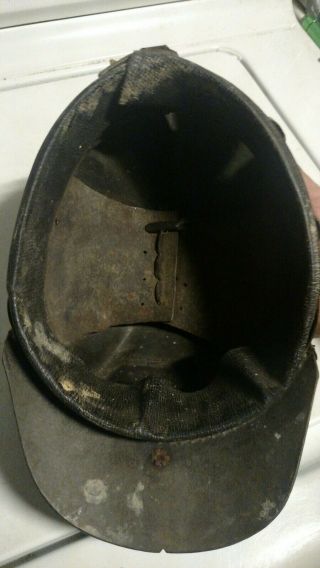 Antique Vintage Coal miner ' s Hardhat Helmet With Carbide Lamp 6