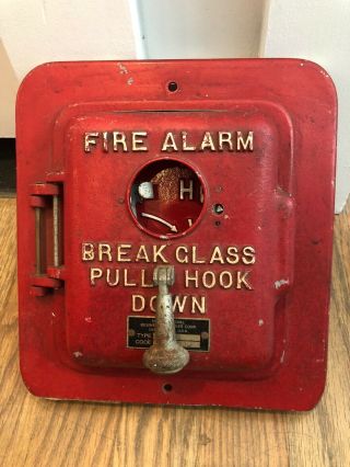 Fire Alarm Vintage International Underwriters Lab Sign Red Box York
