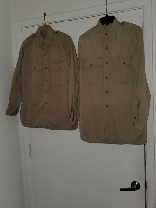Two Ww 2 Khaki Officer Shirts Army/usaaf