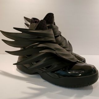 Adidas Jeremy Scott Mens 13 Dark Knight 3.  0 Wings Black Sneakers D66468 Rare
