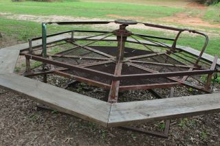 Merry - Go - Round Vintage Playground Equipment Great Pull A - way 12 ' diameter 10