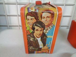 VINTAGE 1976 THERMOS THE FONZ METAL LUNCHBOX COMPLETE W/ THERMOS 6
