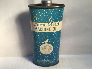 Vintage Snow Bird Oil Can Handy Oiler Lead Top 4 Oz Rare Tin Sinclair Shell Ford