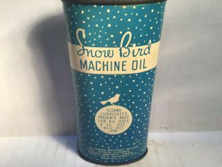Vintage Snow Bird Oil Can Handy oiler Lead Top 4 oz rare tin Sinclair Shell Ford 2