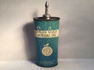 Vintage Snow Bird Oil Can Handy oiler Lead Top 4 oz rare tin Sinclair Shell Ford 3