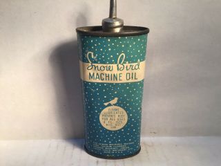 Vintage Snow Bird Oil Can Handy oiler Lead Top 4 oz rare tin Sinclair Shell Ford 4