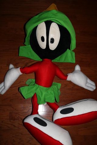 Vintage 90s Looney Tunes Marvin Martian Huge Doll 50 " Tall 1998 Six Flags Rare