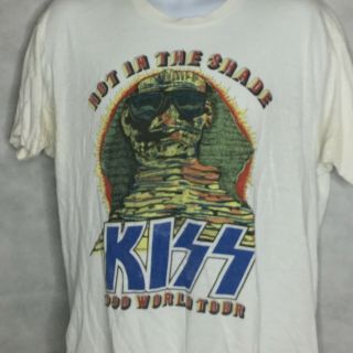Vintage KISS Tour T Shirt Sz XL Hot In The Shade Concert Single Stitch 1990 USA 2