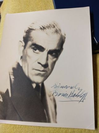 Vintage Boris Karloff Autographed 8 X 10 Photograph 3