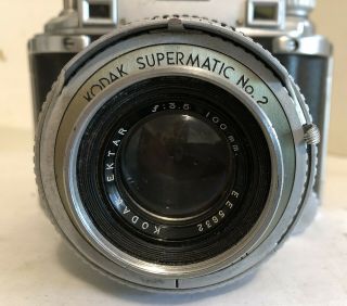Vintage Kodak Medalist Supermatic No.  2 Ektar 100mm f=3.  5 Lens 3