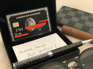 American Express Centurion Black Card Metal With Chip And Box Costumized Rare