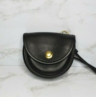 Vintage Coach Black Leather Small Belt Bag