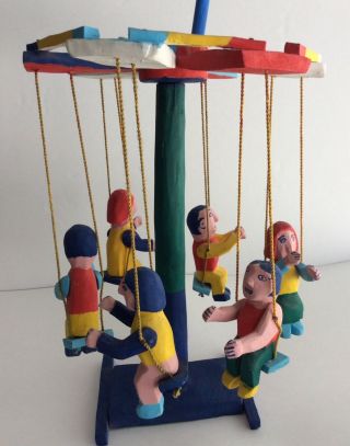 Vintage Mexican Wood “swig Ride” Toy