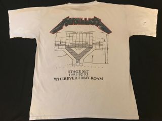 Vintage 1991 Metallica Wherever I May Roam Concert Tour T - Shirt Large 8