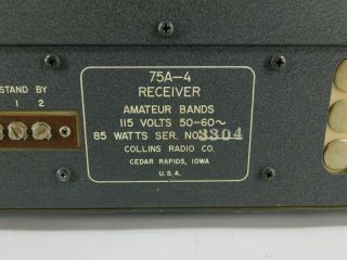 Collins 75A - 4 Vintage Ham Radio Receiver or Restoration SN 3304 9