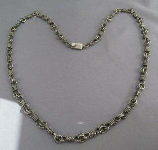 Heavy Vintage Long Mexico Taxco Sterling Cable Knot Rope Twist Link Necklace 78g