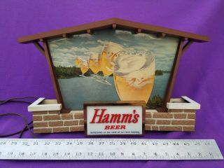 1950s Lighted Vintage Hamms Beer Chalet Sign - Well