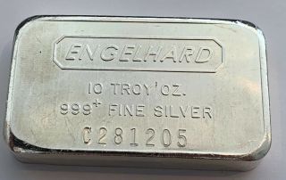 Vintage Engelhard 999 Fine Silver 10 Ounce Bar C281205