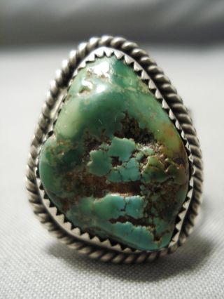 Important Vintage Navajo David Tune Royston Turquoise Sterling Silver Ring