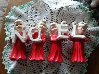 Vintage Noel Ceramic Christmas Angels Figurines Japan Relco
