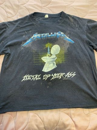 Metallica Metal Up Your Ass T Shirt Vintage 80s 1987 Tour Made In Usa Size Large