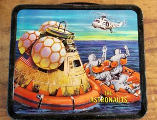 Vintage 1969 The Astronauts metal lunchbox AND THERMOS Apollo 11 Aladdin 3