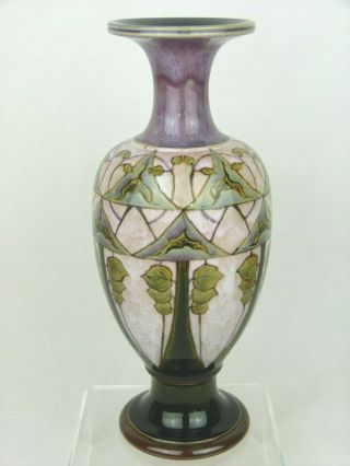 A Rare Royal Doulton Lambeth Art Nouveau Secessionist Vase by Eliza Simmance.  2 6