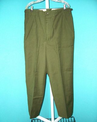 Korea War Era M - 1951 Wool Field Pants Sz.  Large Regular Unissued.  Dated 1953