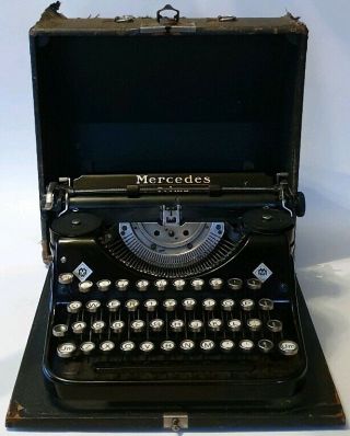 vintage antique portable Mercedes Prima typewriter vgc Z Mehlis.  Prop? 3