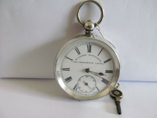 1890/1907 Pocket Watch Solid Silver And,  A Key