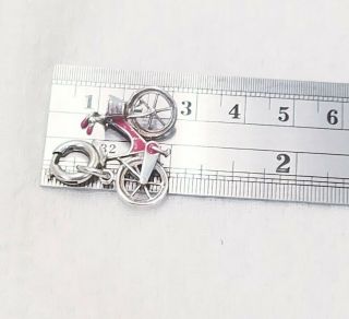 RARE Tiffany & Co Sterling Paloma Picasso Red Enamel Bicycle Bike Charm W Clasp 9