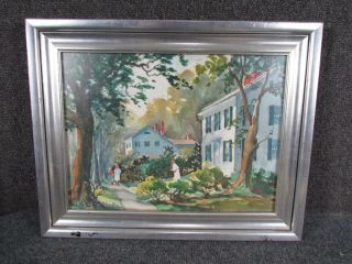 VINTAGE ROCKPORT,  GLOUCESTER,  MA STREET SCENE WATERCOLOR signed RUTH HARRIS PACE 2
