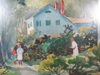VINTAGE ROCKPORT,  GLOUCESTER,  MA STREET SCENE WATERCOLOR signed RUTH HARRIS PACE 3