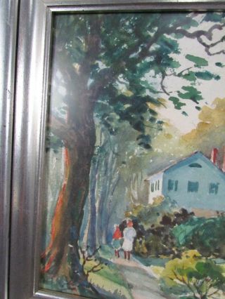 VINTAGE ROCKPORT,  GLOUCESTER,  MA STREET SCENE WATERCOLOR signed RUTH HARRIS PACE 5