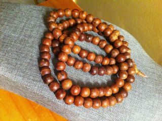 Vintage Carved Sedan Wood Tibetan Prayer Beads 66g