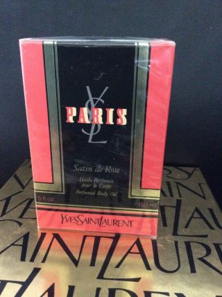 Vintage Yves Saint Laurent " Paris " Perfume Body Oil,  5 Fl Oz. ,  Box