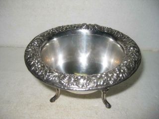 Antique S.  Kirk & Son Inc.  Repousse Sterling Silver Footed Waste Dish 207