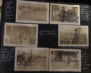 c1911 Vintage Photo Album FLYING MERKEL MOTORCYCLE PHOTOs Ohio 3