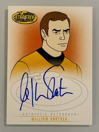 Rare Star Trek Animated William Shatner A1 Capt.  Kirk Auto/autographed Card